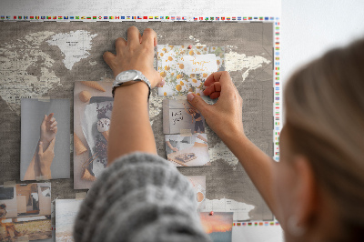 Quadro em cortiça Mapa-múndi marrom