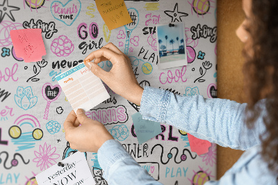Painel em cortiça Padrão de rabisco