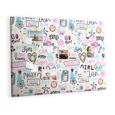 Painel em cortiça Padrão de rabisco