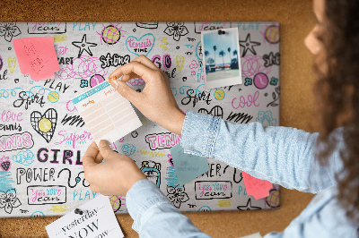 Painel em cortiça Padrão de rabisco