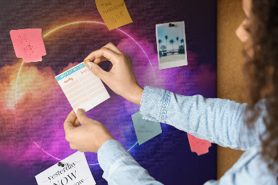 Painel em cortiça Abstração de fumaça 3D