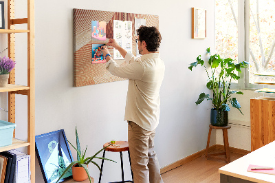 Painel em cortiça Padrão abstrato de ondas