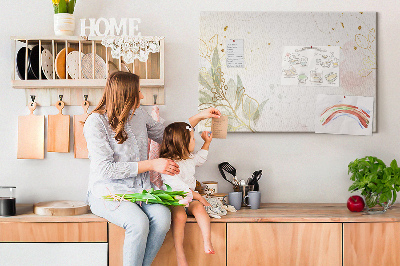 Quadro de aviso de cortiça Arte de linha dourada