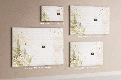 Quadro de aviso de cortiça Arte de linha dourada