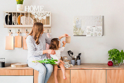 Quadro de aviso de cortiça Arte de linha dourada