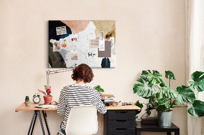 Quadro de aviso de cortiça Pontos de abstração