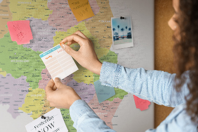Quadro de aviso de cortiça Mapa da Polônia