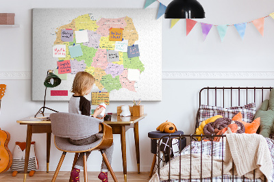 Quadro de aviso de cortiça Mapa da Polônia