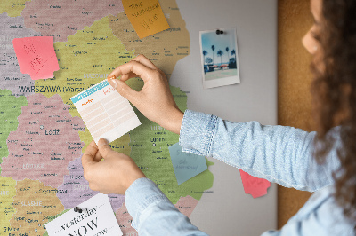 Quadro de aviso de cortiça Mapa da Polônia