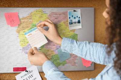 Quadro de aviso de cortiça Mapa da Polônia