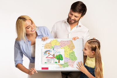 Quadro de aviso de cortiça Mapa da Polônia