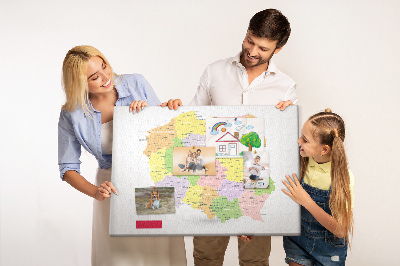 Quadro de aviso de cortiça Mapa da Polônia