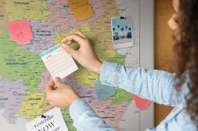 Quadro em cortiça Mapa da Polônia