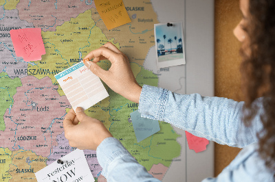Quadro em cortiça Mapa da Polônia