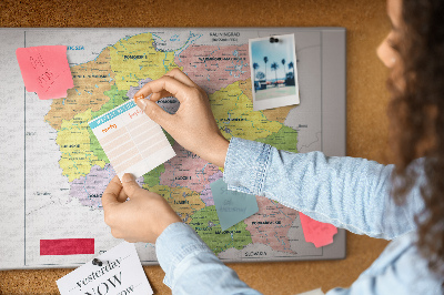 Quadro em cortiça Mapa da Polônia
