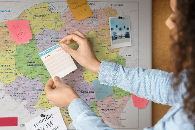 Quadro em cortiça Mapa da Polônia