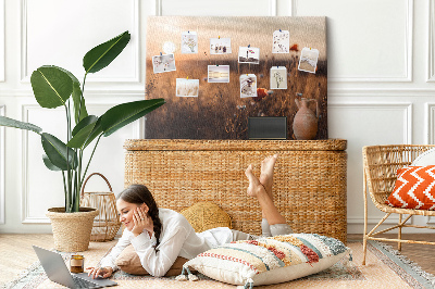 Quadro de aviso de cortiça Nascer do sol no campo