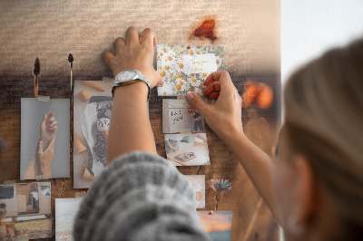 Quadro de aviso de cortiça Nascer do sol no campo