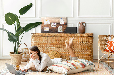 Quadro de aviso de cortiça Nascer do sol no campo