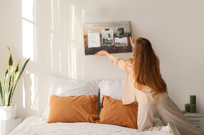 Quadro de aviso de cortiça Nascer do sol no campo