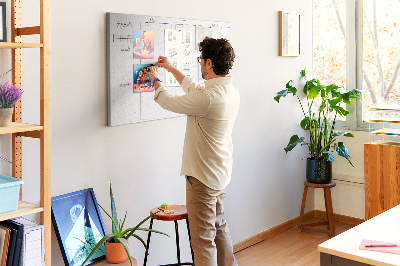 Quadro de aviso de cortiça Plano semanal