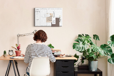 Quadro de aviso de cortiça Plano semanal