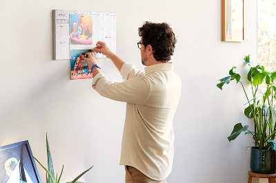 Quadro de aviso de cortiça Plano semanal