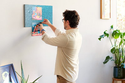 Quadro de aviso de cortiça Gotas de água