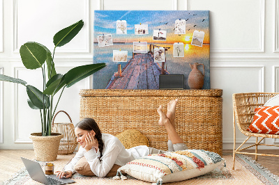 Quadro em cortiça Cais do lago