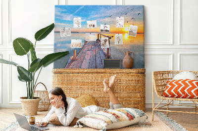 Quadro em cortiça Cais do lago