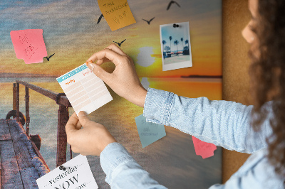 Quadro em cortiça Cais do lago