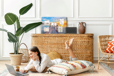 Quadro em cortiça Cais do lago