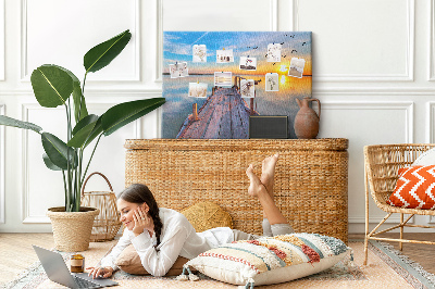 Quadro em cortiça Cais do lago