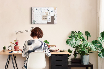 Painel em cortiça Planejador mensal