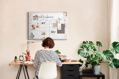 Painel em cortiça Planejador mensal