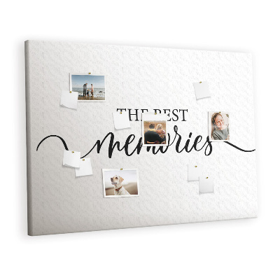 Quadro de aviso de cortiça Inscrição de memórias