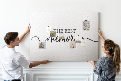 Quadro de aviso de cortiça Inscrição de memórias