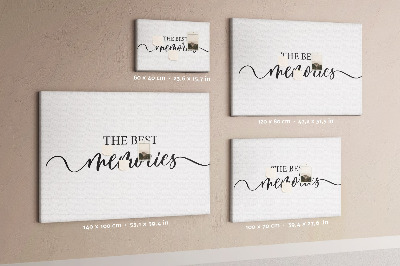 Quadro de aviso de cortiça Inscrição de memórias