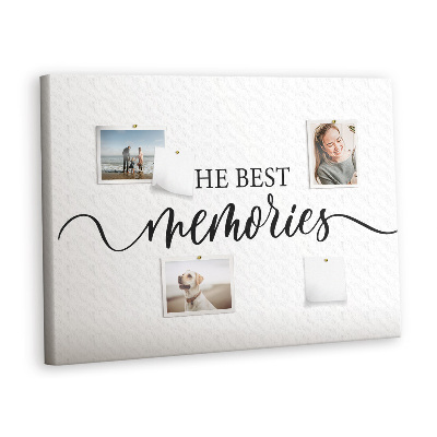 Quadro de aviso de cortiça Inscrição de memórias