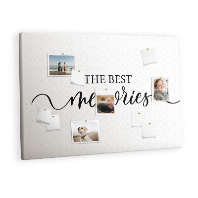 Quadro de aviso de cortiça Inscrição de memórias