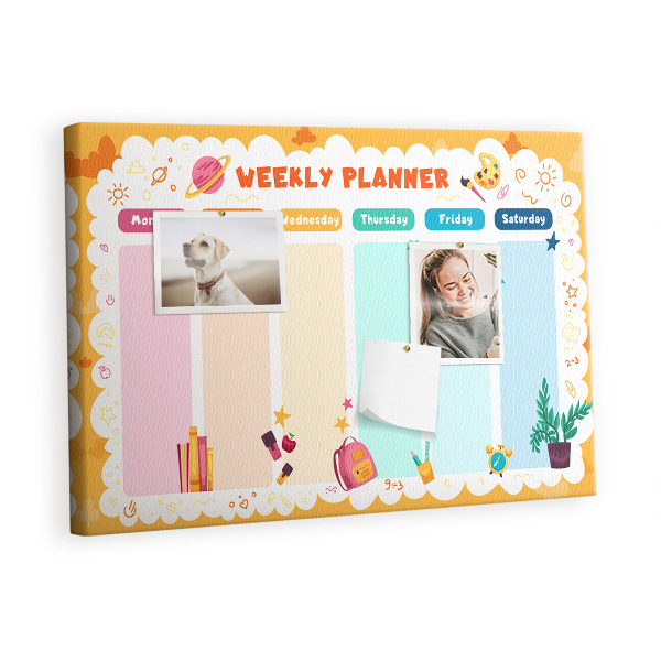 Quadro de aviso de cortiça Plano de aula