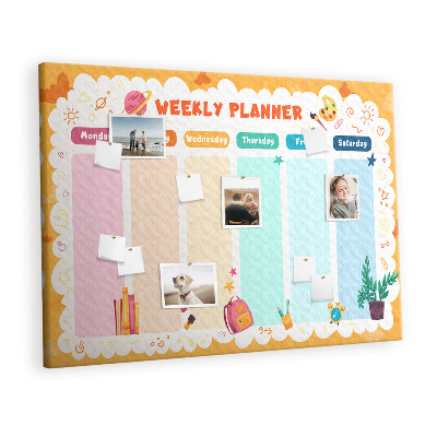 Quadro de aviso de cortiça Plano de aula