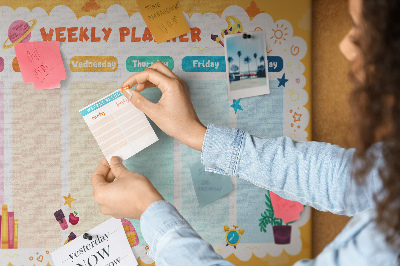 Quadro de aviso de cortiça Plano de aula