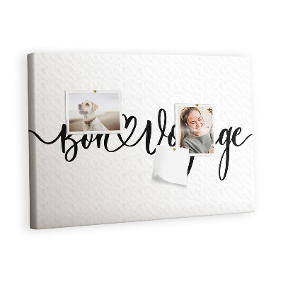 Quadro em cortiça A inscrição boa viagem