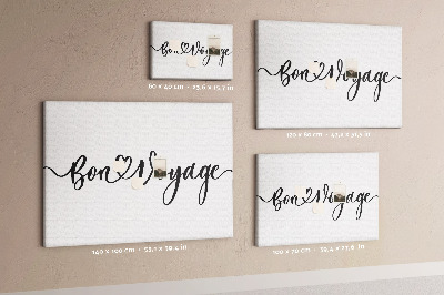 Quadro em cortiça A inscrição boa viagem