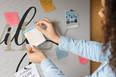 Painel em cortiça A família da inscrição