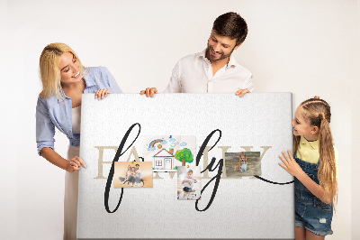 Painel em cortiça A família da inscrição