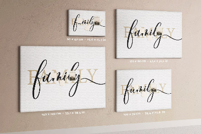 Painel em cortiça A família da inscrição