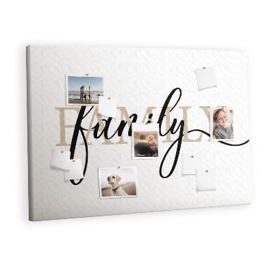 Painel em cortiça A família da inscrição