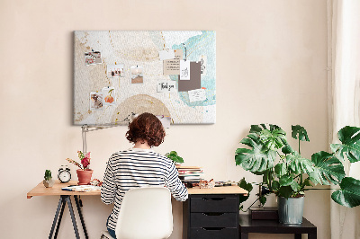 Quadro de aviso de cortiça Manchas de aquarela